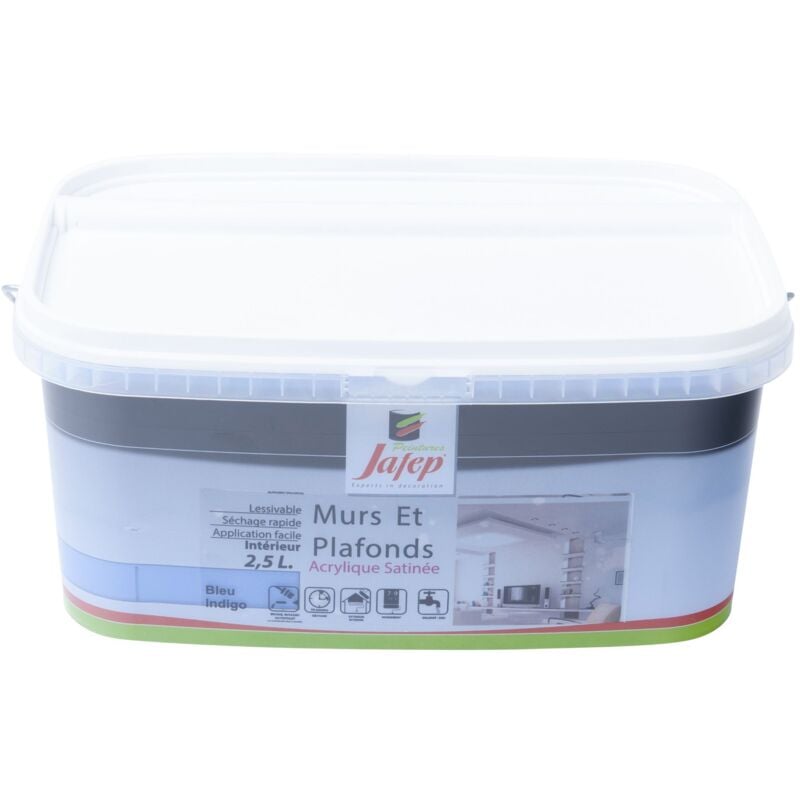 foto del prodotto pittura murale e soffitto satinata blu indaco 2,5l jafep