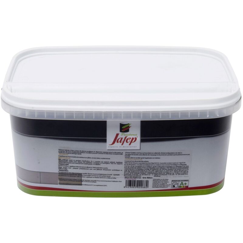 foto del prodotto pittura murale e soffitto satinata grigio cemento 2,5l jafep