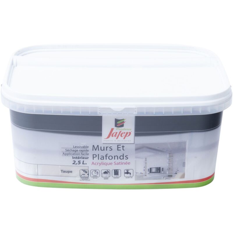foto del prodotto pittura murale e soffitto satinata taupe 2,5l jafep