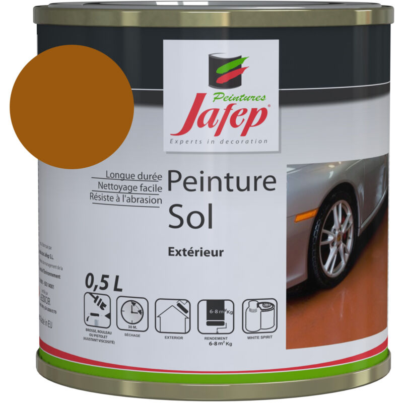 foto del prodotto pittura per pavimenti rosso ruggine jafep 0,5 l