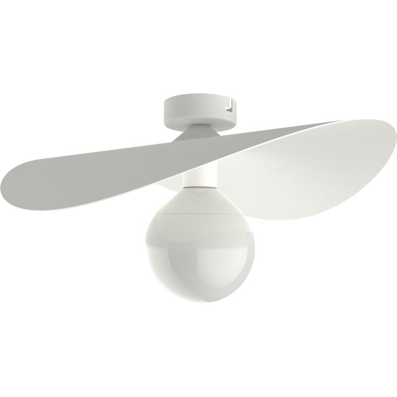 foto del prodotto piuma plafoniera, 1x e27, max 42w, metallo, bianco opaco, d.40cm lumicom