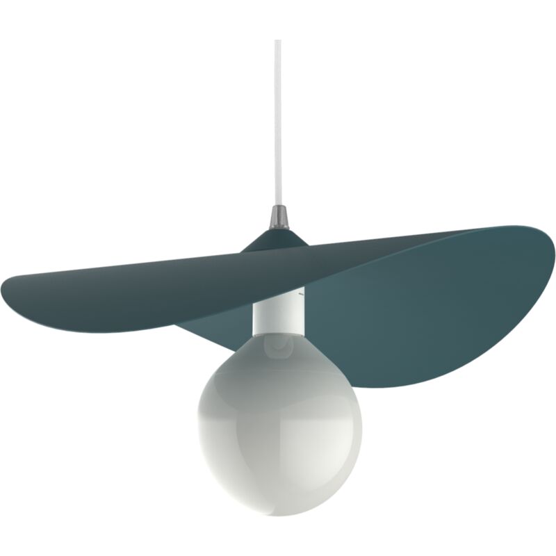 foto del prodotto piuma sospensione, 1x e27, max 42w, metallo, blu mediterraneo, d.40cm lumicom