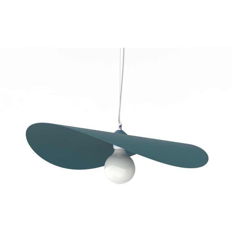 foto del prodotto piuma sospensione, 1x e27, max 42w, metallo, blu mediterraneo, d.60cm lumicom