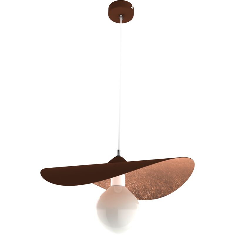 foto del prodotto piuma sospensione, 1x e27, max 42w, metallo, marrone corten foglia rame, d.40cm lumicom