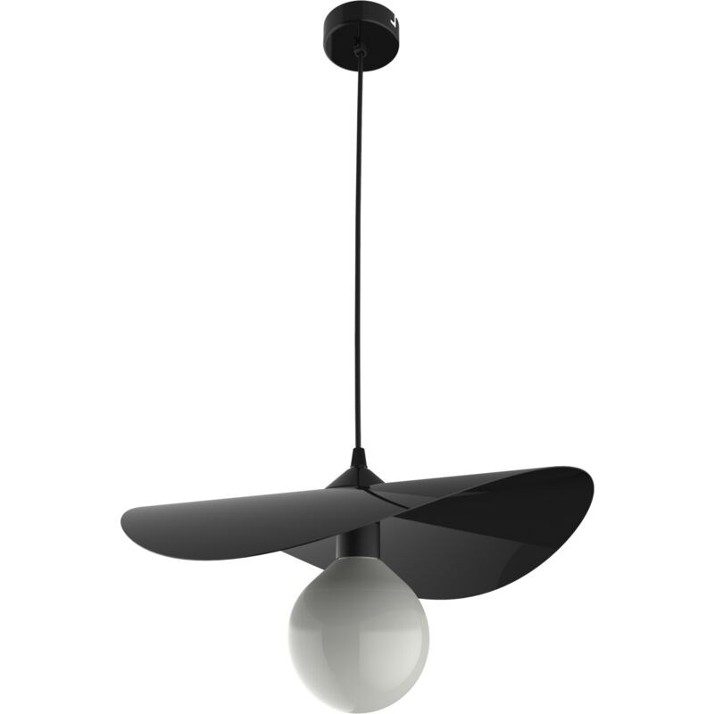 foto del prodotto piuma sospensione, 1x e27, max 42w, metallo, nero lucido, d.40cm lumicom