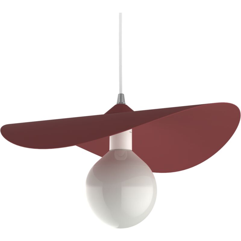 foto del prodotto piuma sospensione, 1x e27, max 42w, metallo, rosso cowhide, d.40cm lumicom