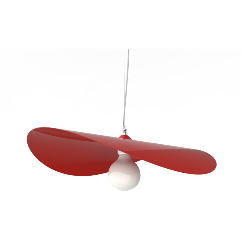 foto del prodotto piuma sospensione, 1x e27, max 42w, metallo, rosso lucido, d.60cm lumicom