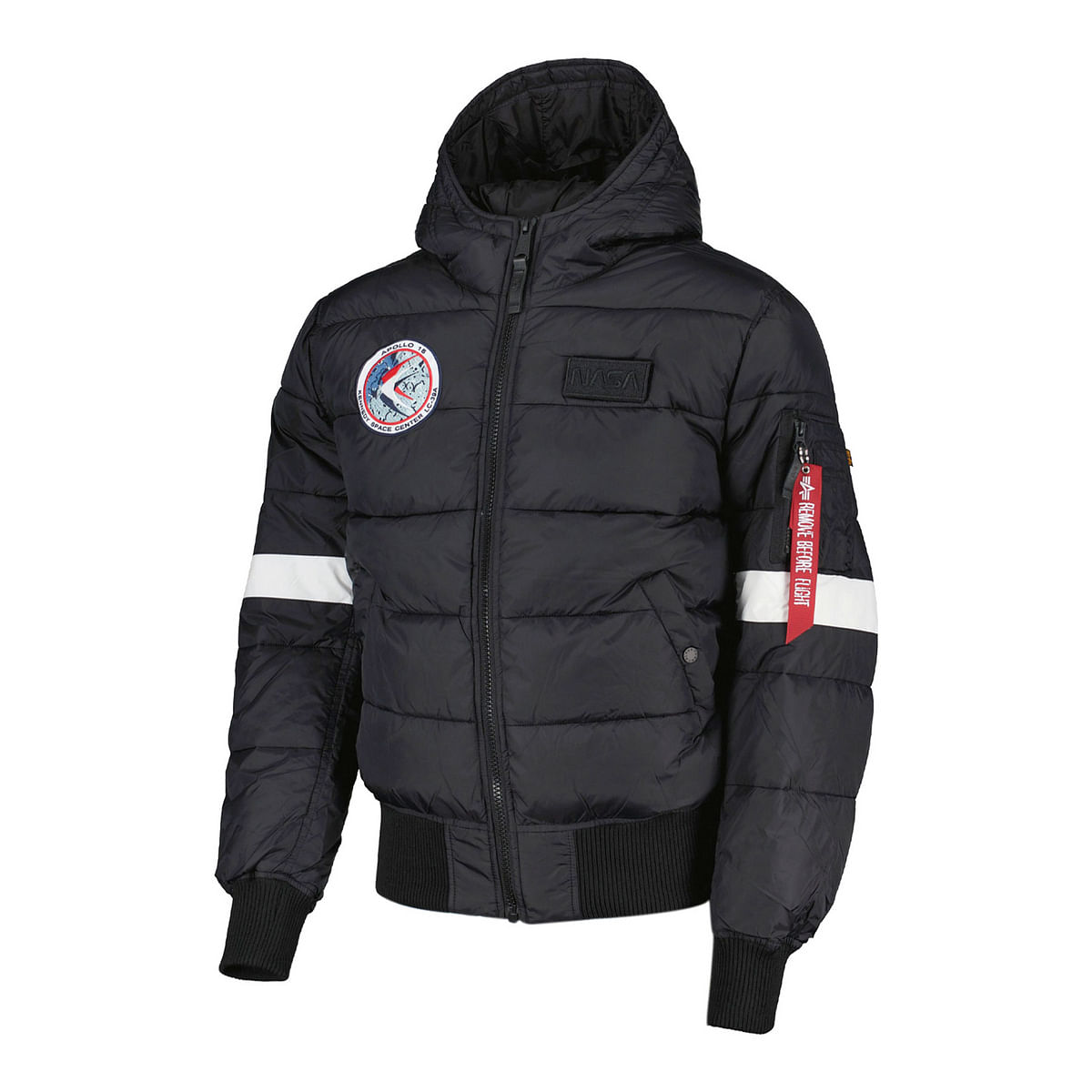 foto del prodotto piumino con cappuccio puffer nasa