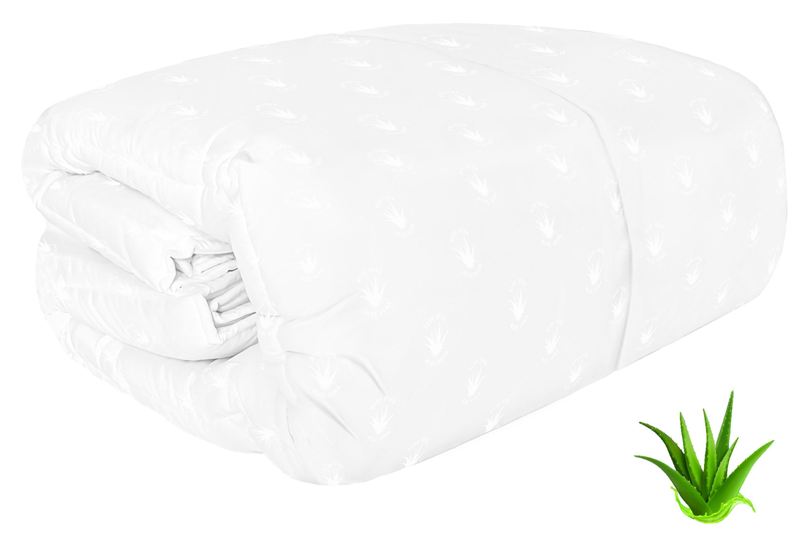 foto del prodotto piumino interno invernale singolo 300gr in microfibra aloe bianco