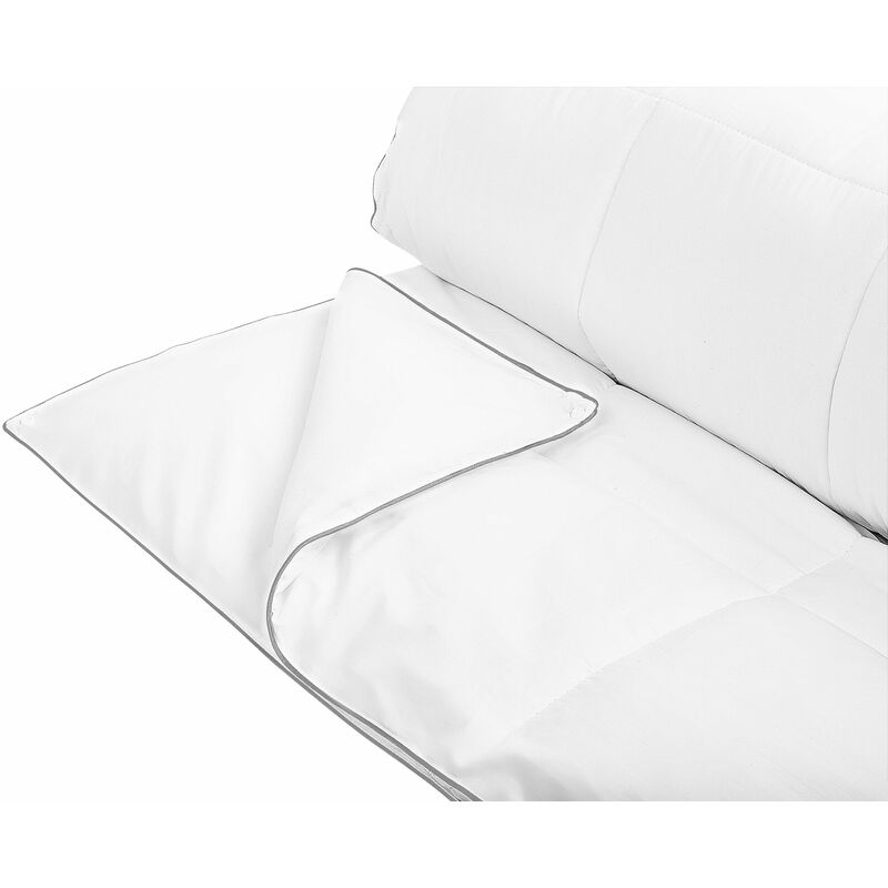 foto del prodotto piumino letto matrimoniale 200 x 220 cm doppio strato con bottoni cotone japara bianco teleno