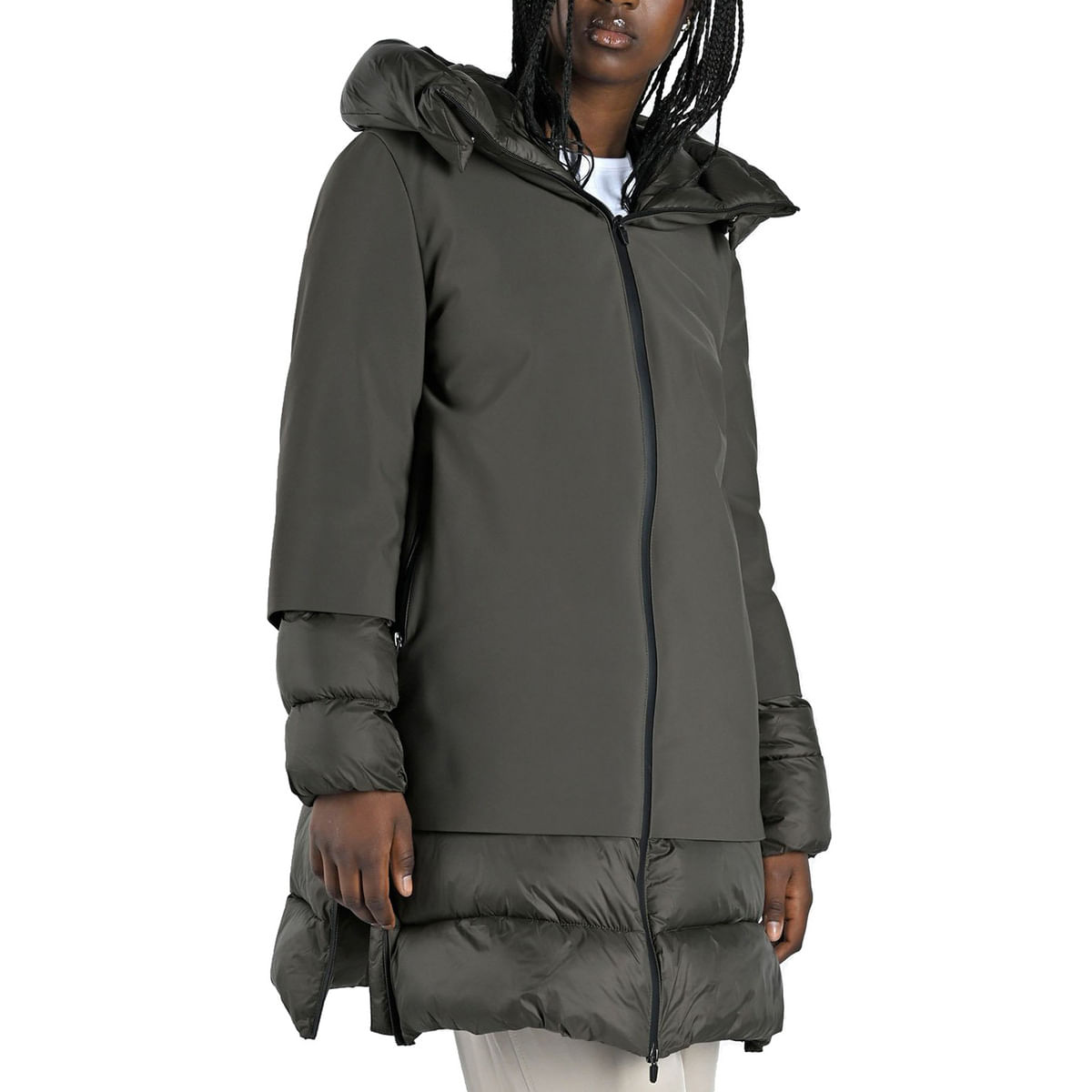 foto del prodotto piumino lungo con cappuccio b mat becancour donna