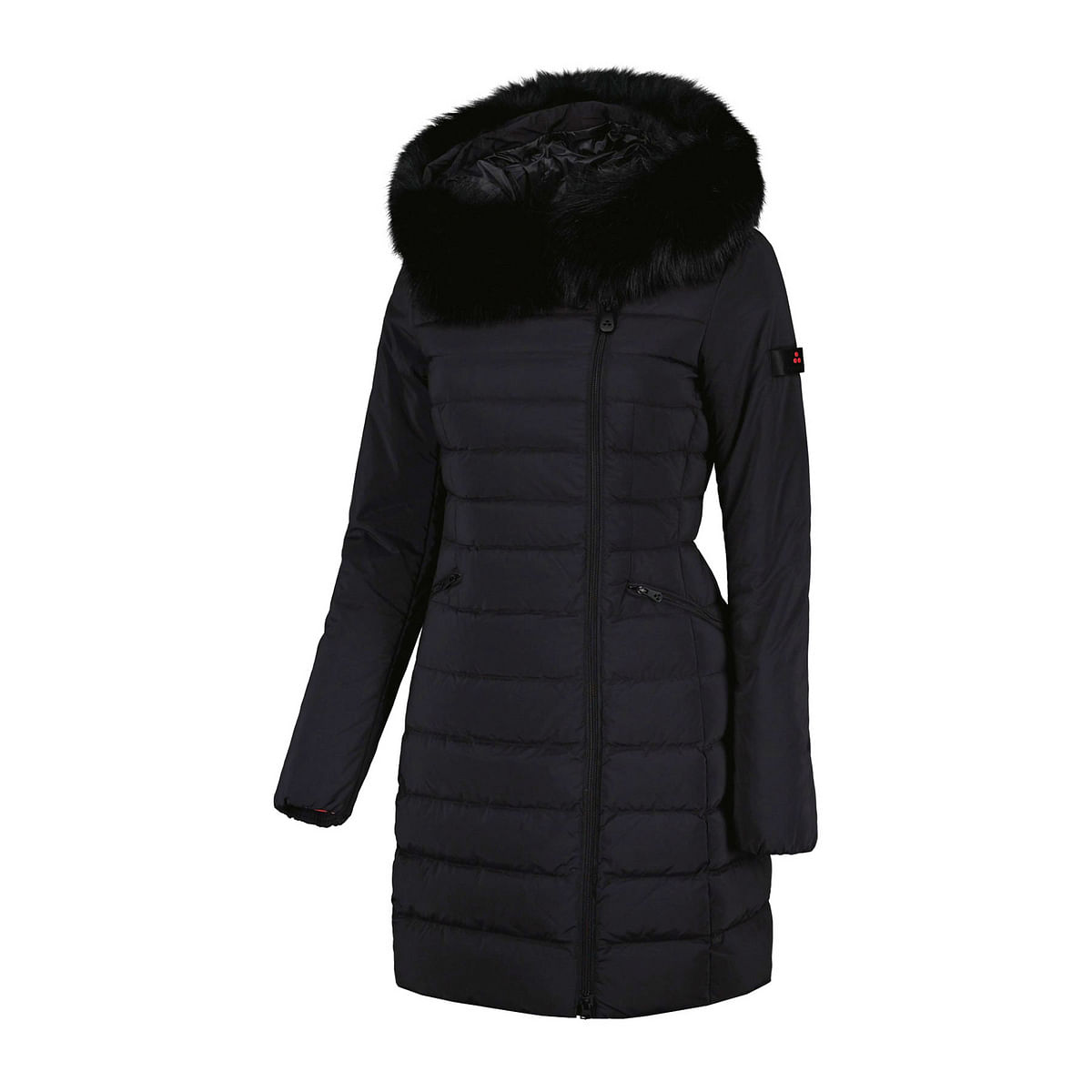 foto del prodotto piumino lungo zip laterale seriola donna