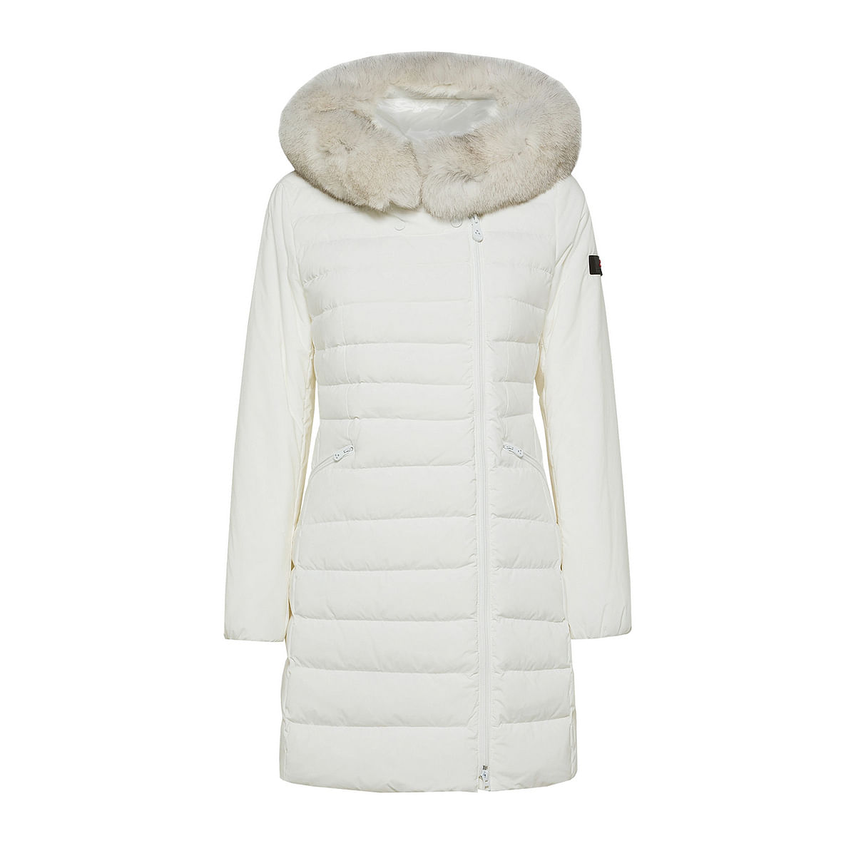 foto del prodotto piumino lungo zip laterale seriola donna