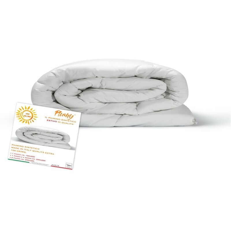 foto del prodotto piumino plumy sintetico leggero bianco estivo 100 gr. mq. 2 piazze