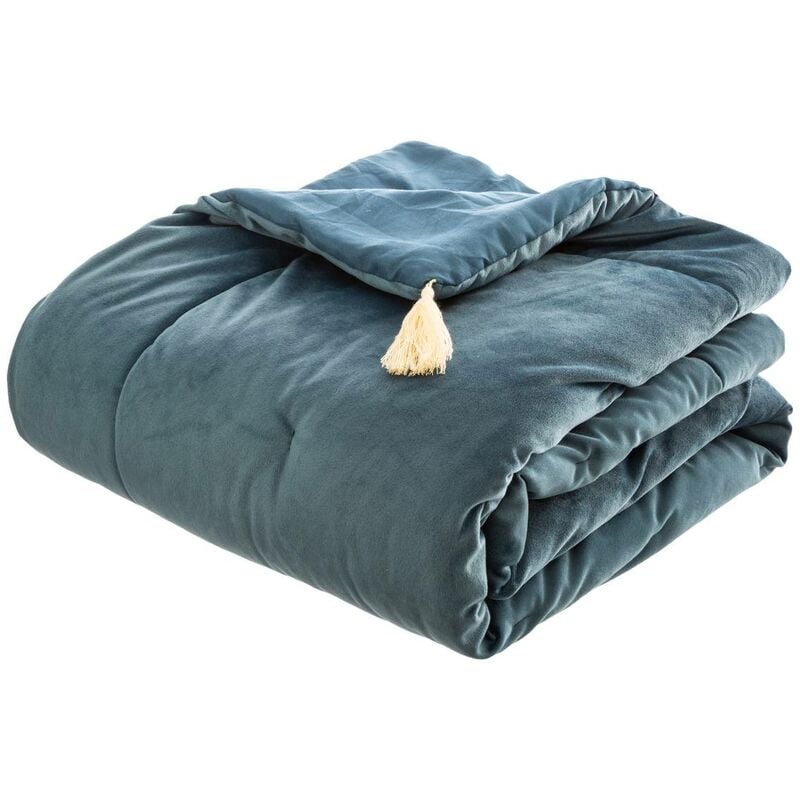 foto del prodotto piumino sonia in velluto blu 80x180cm atmosphera cr ateur d int rieur