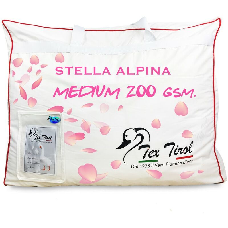 foto del prodotto piumino tex tirol stella alpina medium 200 gsm. 100 piumino oca leggero primaverile estivo cm. 155x200