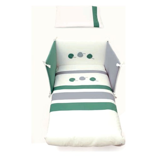 foto del prodotto piumone lettino pali 0687astridg astrid set 3 pezzi bianco, verde e gr