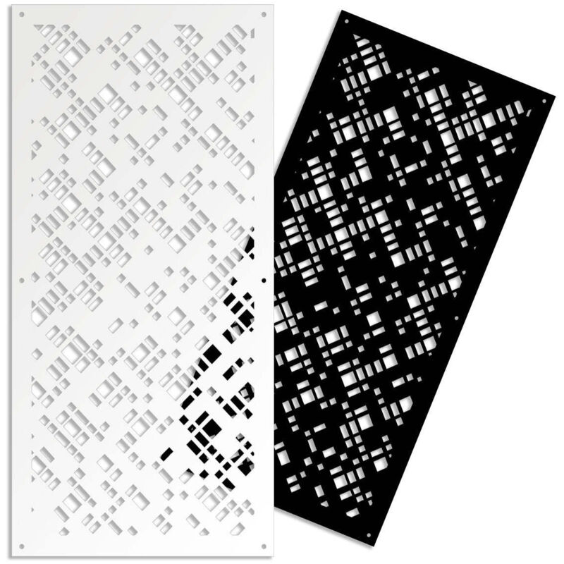 foto del prodotto pixel pannello in pvc traforato parasole colore nero misura 47x94 cm