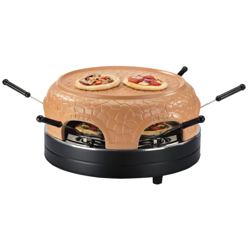foto del prodotto pizza party, pizzarette, appareil four pizza pour 6 personnes, d me en terre cuite