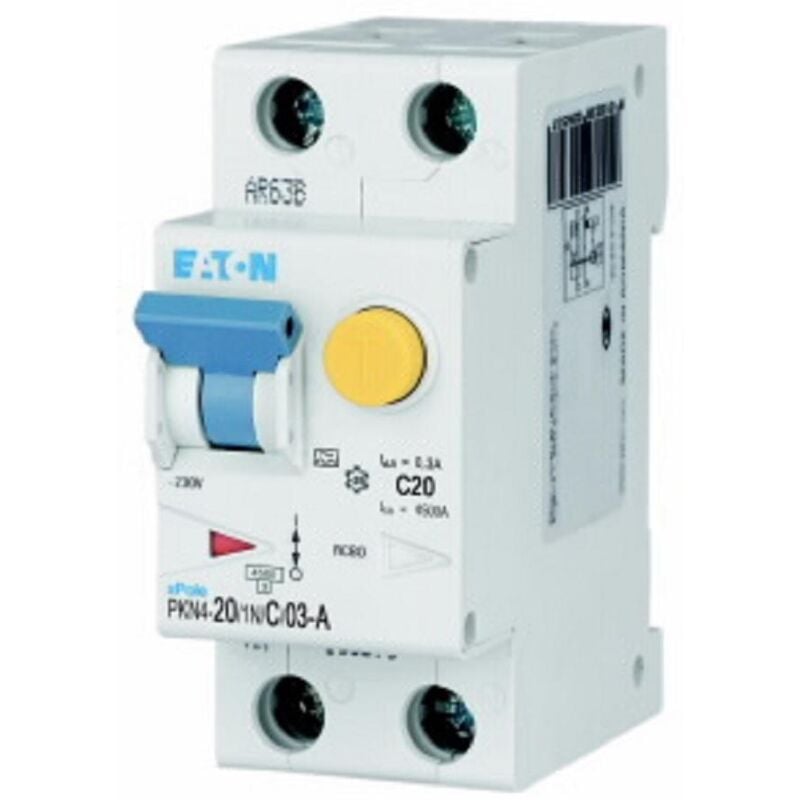 foto del prodotto pkn4 20 1n c 03 a interruttore magnetotermico mtd 1n 20a c 0,3a classe a 4500k eaton
