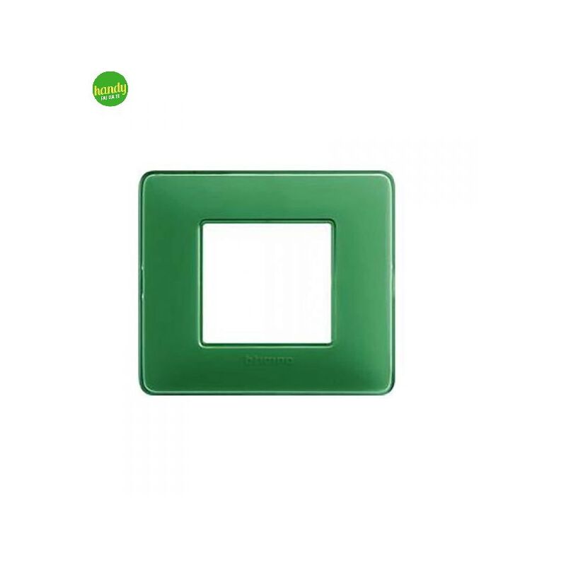 foto del prodotto placca 2 posti 3 moduli tond q verde pastello.