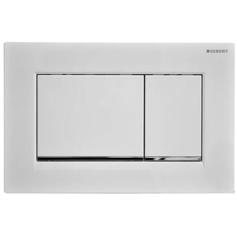 foto del prodotto placca 2 tasti modello sigma 30 bianco cromato bianco geberit