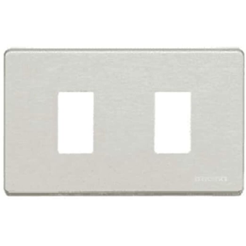 foto del prodotto placca 2p per scatola rettangolare alluminio magic ( bticino cod. 503/2a/al )