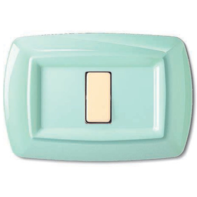 foto del prodotto placca 3 moduli 1 posto tond verde pastello