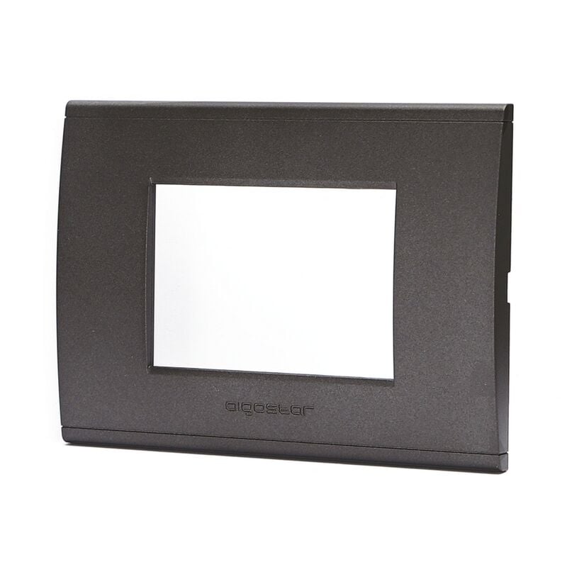 foto del prodotto placca 3 moduli 503 in plastica nera compatibile anche con bticino livinglight