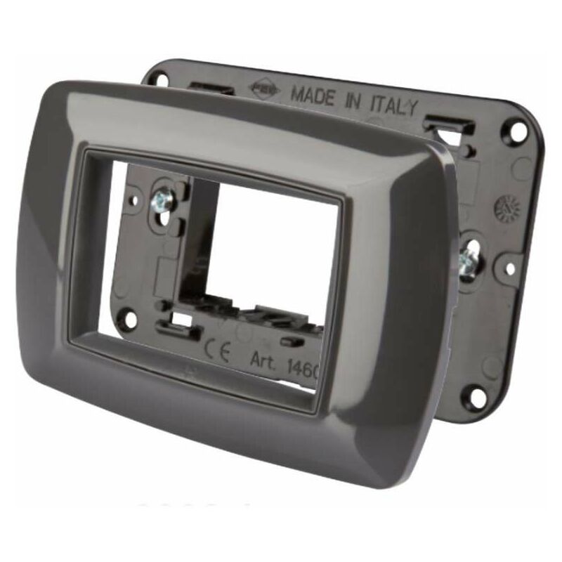 foto del prodotto placca 3 moduli in tecnopolimero con supporto