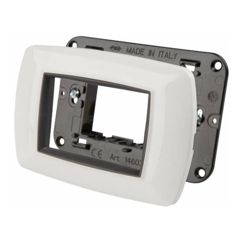 foto del prodotto placca 3 moduli in tecnopolimero con supporto