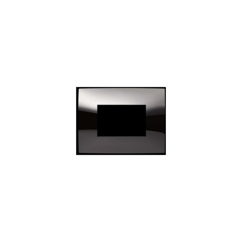 foto del prodotto placca 3 moduli metal black lucido abb chiara 2csk0317ch