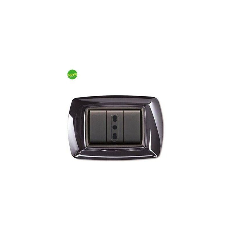 foto del prodotto placca 3 moduli mylife metal black
