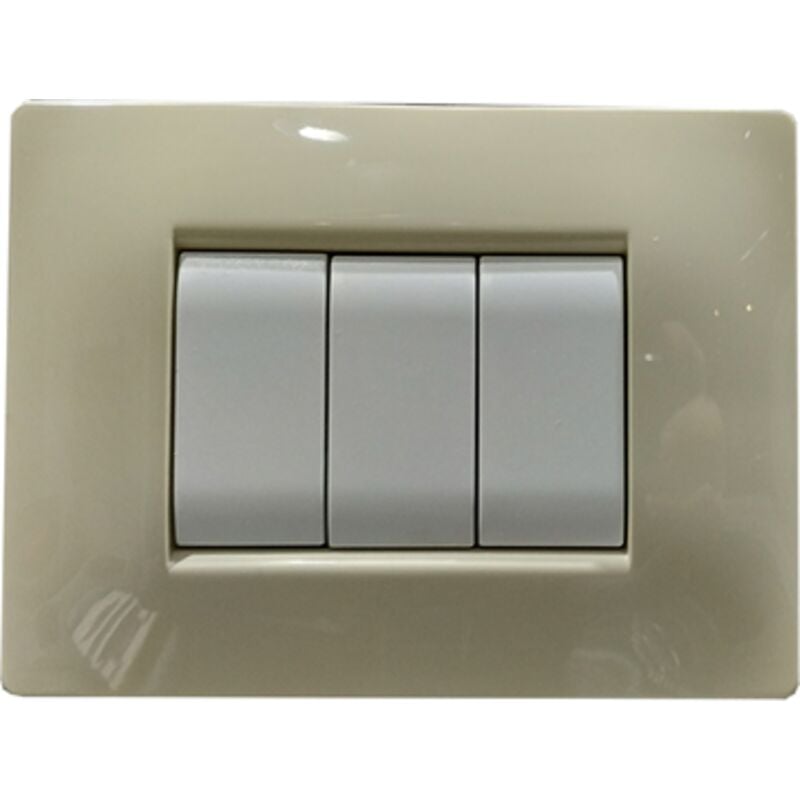 foto del prodotto placca 3 moduli mylife q avorio