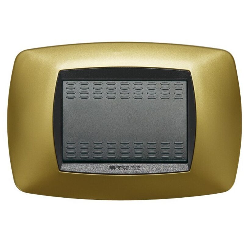 foto del prodotto placca 3 posti giallo perla modo master cod. 39tc323 