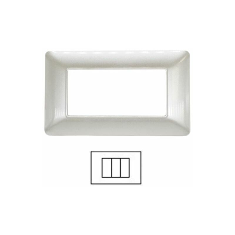 foto del prodotto placca 3 posti grigio perla matix am4803 503sa compatibile