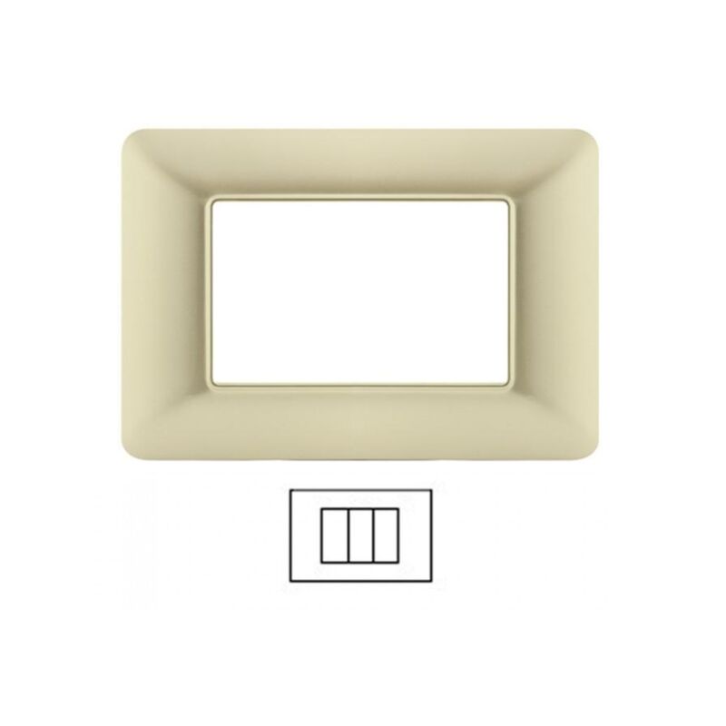 foto del prodotto placca 3 posti oro opaco matix am4803 503sa compatibile