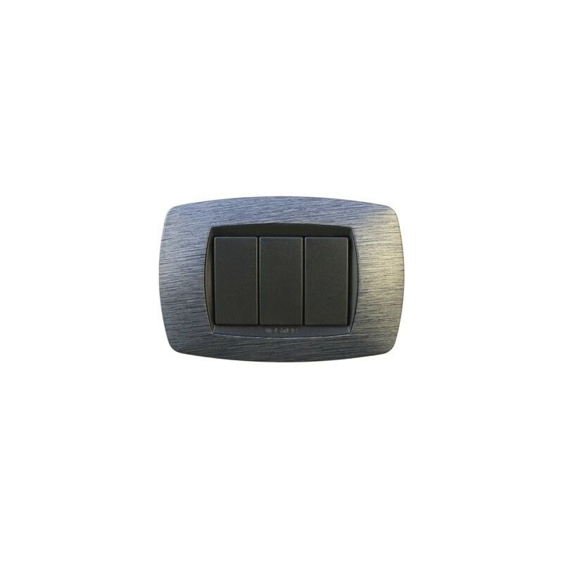 foto del prodotto placca 3 posti satinato blu modo master cod. 39tc523 