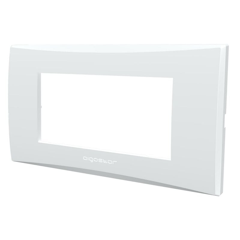 foto del prodotto placca 4 moduli 504 in plastica bianca compatibile anche con vimar plana