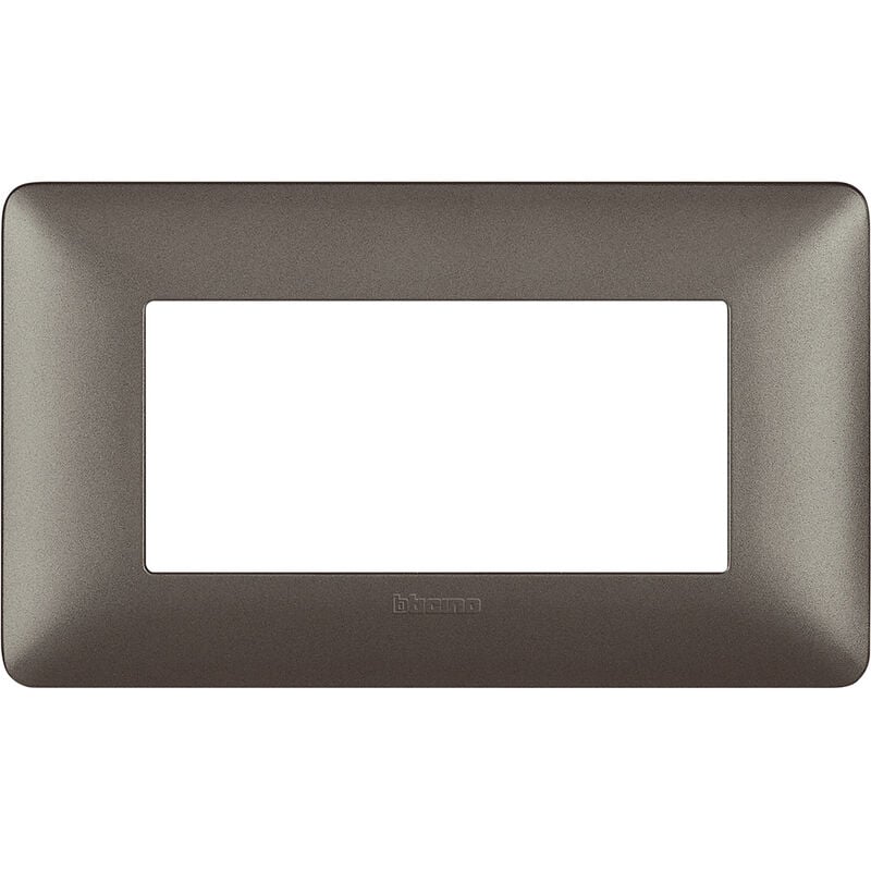 foto del prodotto placca 4 moduli matix, tecnopolimero, colore acciaio btiam4804ir