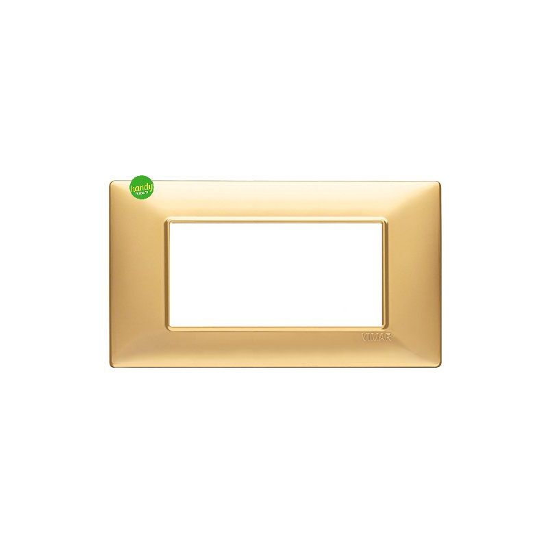 foto del prodotto placca 4 moduli vimar plana oro opaco