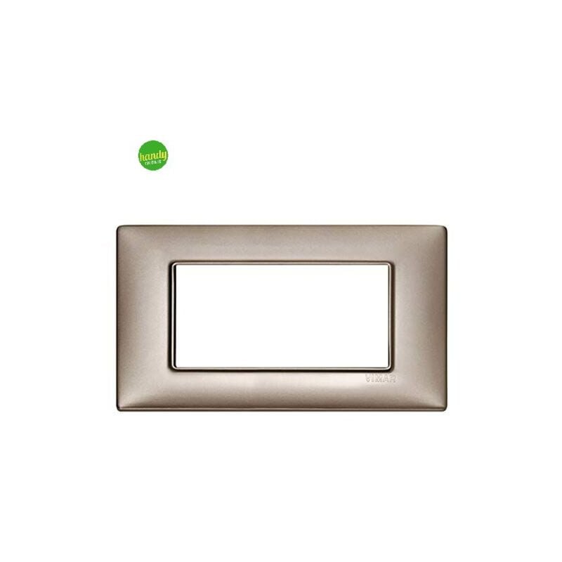 foto del prodotto placca 4 moduli vimar plana reflex nichel perlato