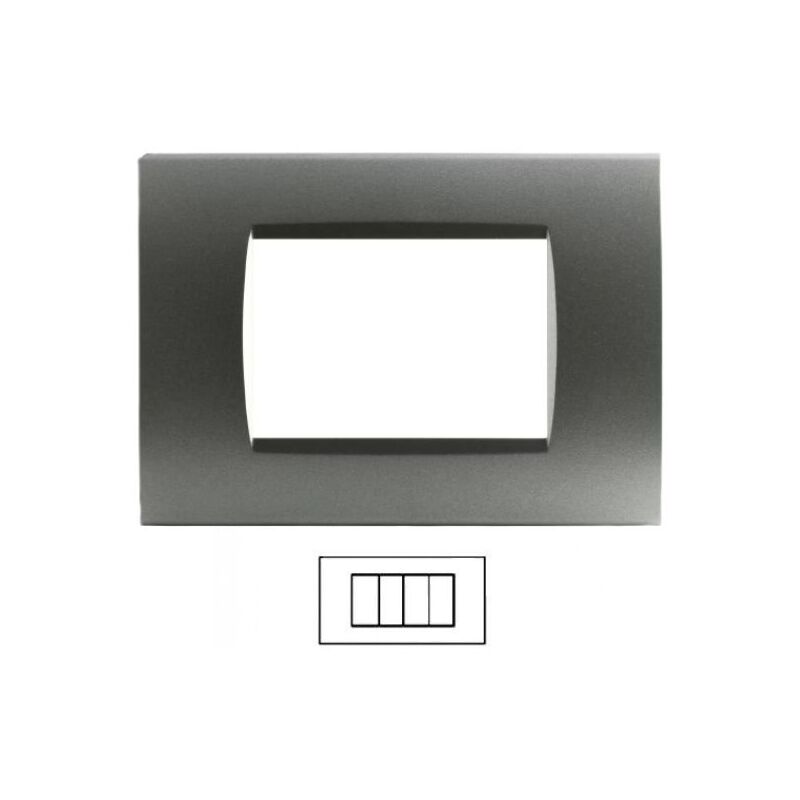 foto del prodotto placca 4 posti argento scuro living light lna4804 ln4704 compatibile