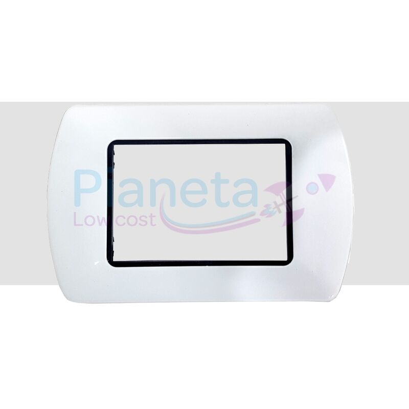 foto del prodotto placca 4 posti bianca international in acciaio l4804 ln4704 compatibile