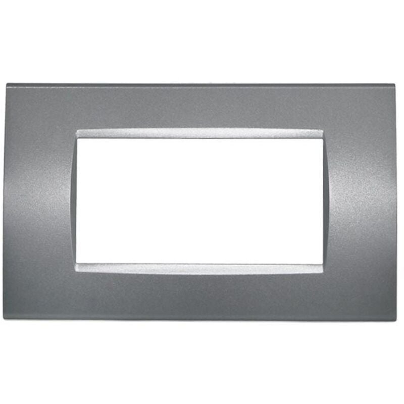 foto del prodotto placca 4 posti living light grigio compatibile