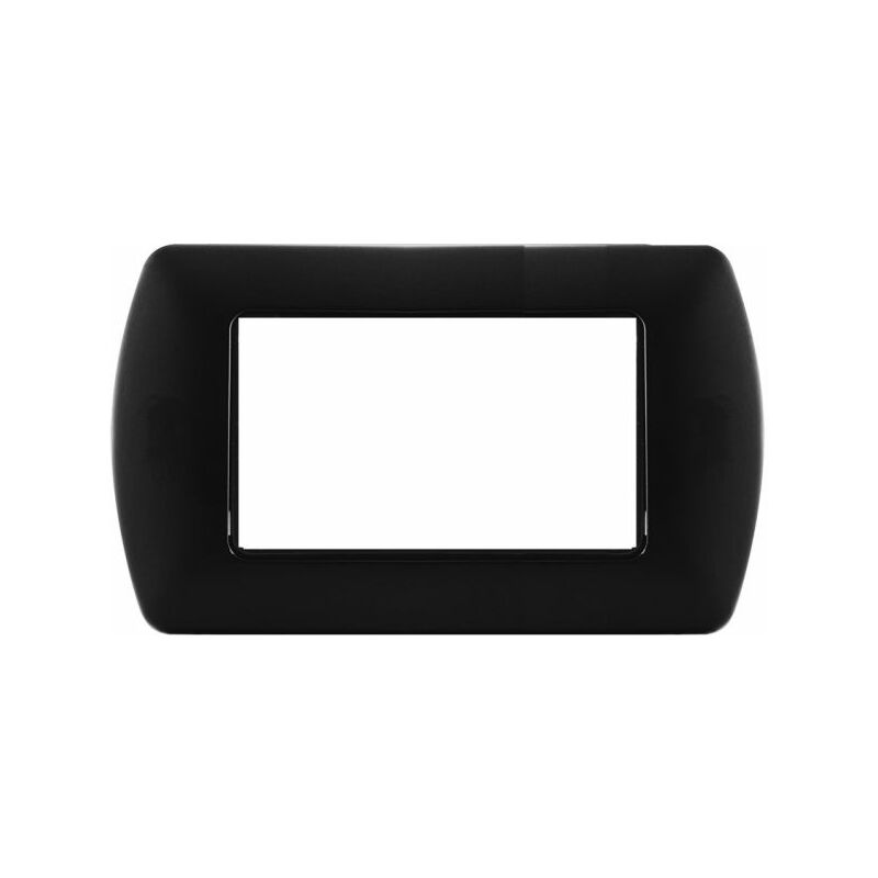 foto del prodotto placca 4 posti nera living international in acciaio l4804 ln4704 compatibile