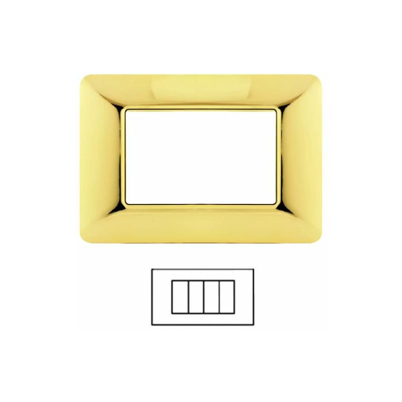 foto del prodotto placca 4 posti oro lucido matix am4804 504lsa compatibile