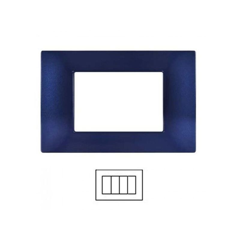 foto del prodotto placca 4 posti vimar plana blu navy v6004 10 compatibile
