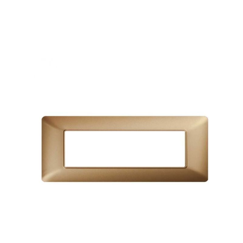 foto del prodotto placca 506 6 posti oro satinato 4m compatibile matix m8006 t 8