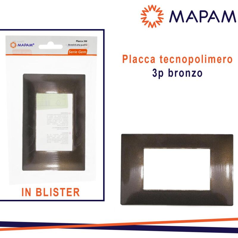 foto del prodotto placca 6003 07 3p bronzo vmr pln tecnopolimero t2 blister